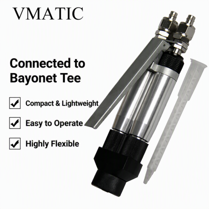 VC10AB Manual Handheld AB Mixing Dispensing Valve Needle Type Dual Liquid Glue Gun Dispensing Head - Image 2