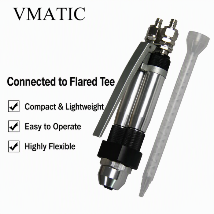 VC10AB Manual Handheld AB Mixing Dispensing Valve Needle Type Dual Liquid Glue Gun Dispensing Head - Image 3