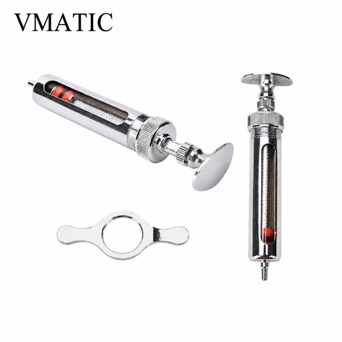 Well Made Stainless Steel Metal Manual Syringe For Veterinary Use Pig Cattle Sheep 10ml-50ml - Image 5