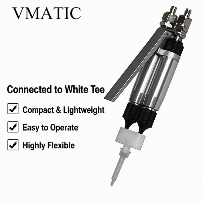VC10AB Manual Handheld AB Mixing Dispensing Valve Needle Type Dual Liquid Glue Gun Dispensing Head