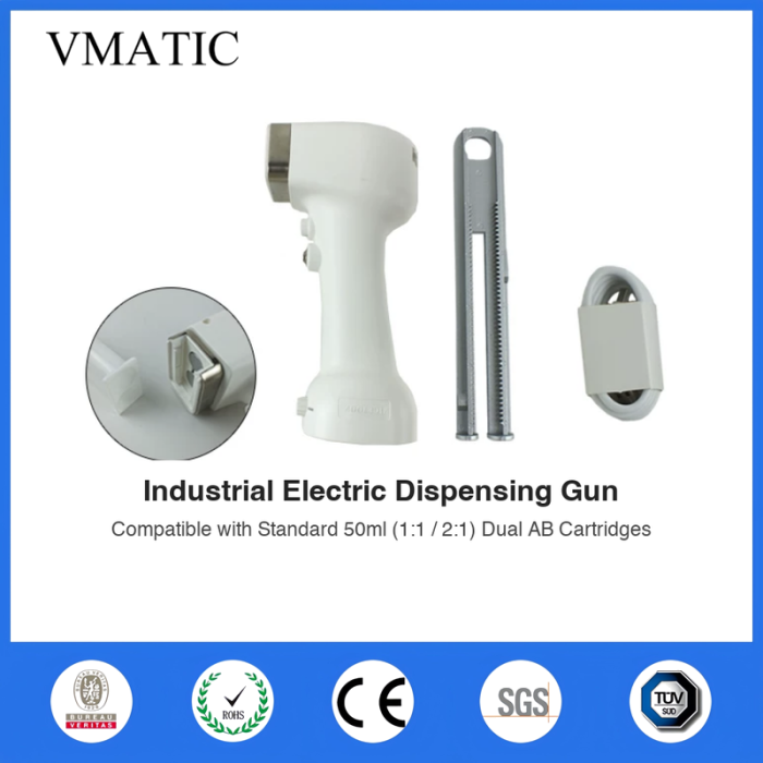Free Shipping 50ml 1:1 & 2:1 Two Component Electric AB Caulk Gun Cordless Rechargeable Epoxy Resin Glue Applicator With Adjustable Speed